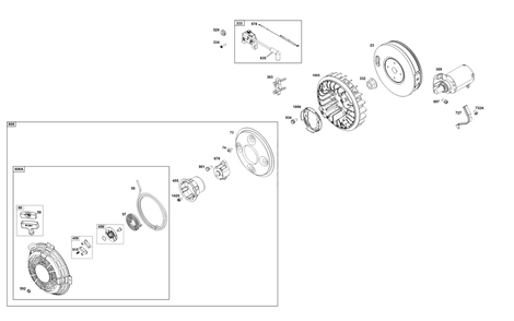 Flywheel/Ignition/Starter Group Diagram and Parts List for 356447-0714-B5 200000 - 399999 Briggs and Stratton Engine